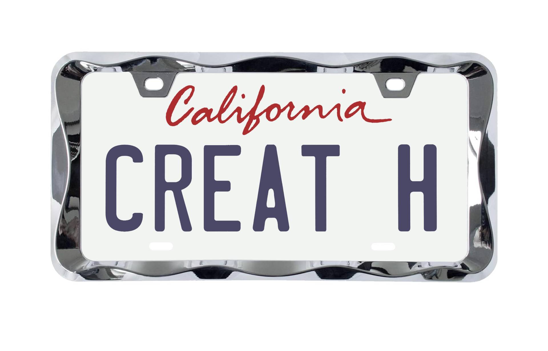 Creathome 3D Curly Wave Pattern Chrome License Plate Frame from Pure Zinc Alloy Metal Creathome 3D Curly Wave Pattern Chrome License Plate Frame from Pure Zinc Alloy Metal von Creathome