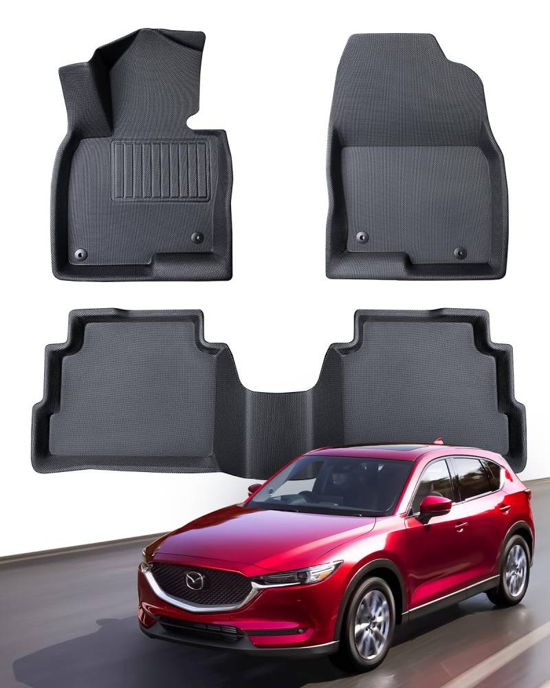 CreekT für Mazda CX5 Fußmatten 2025 2024 2023 2022 2021 2020 2019 2018 2017, wasserdichte XPE Allwetter-Matten für CX5, Zubehör für Mazda CX 5 2017-2025,Allwetter-Fußmatten für CX-5 von CreekT