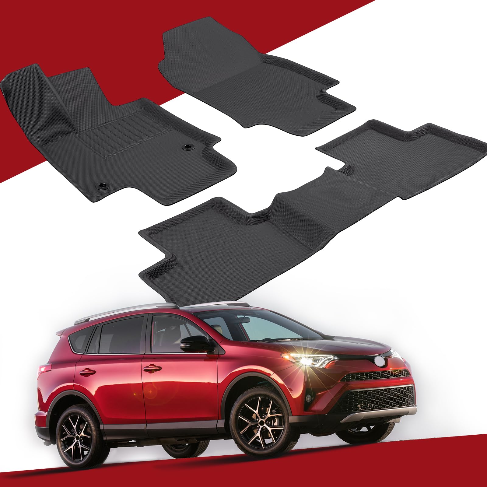 CreekT für Toyota RAV4 Fußmatten, Fußmatten für Toyota RAV4 2024 2023 2022 2021 2020 2019, Allwetter-Fußmatten-Zubehör für Toyota RAV4, 2024 Must-Have-Zubehör für Toyota RAV4 CreekT für Toyota RAV4 Fußmatten, Fußmatten für Toyota RAV4 2024 2023 2022 2021 2020 2019, Allwetter-Fußmatten-Zubehör für Toyota RAV4, 2024 Must-Have-Zubehör für Toyota RAV4 von CreekT