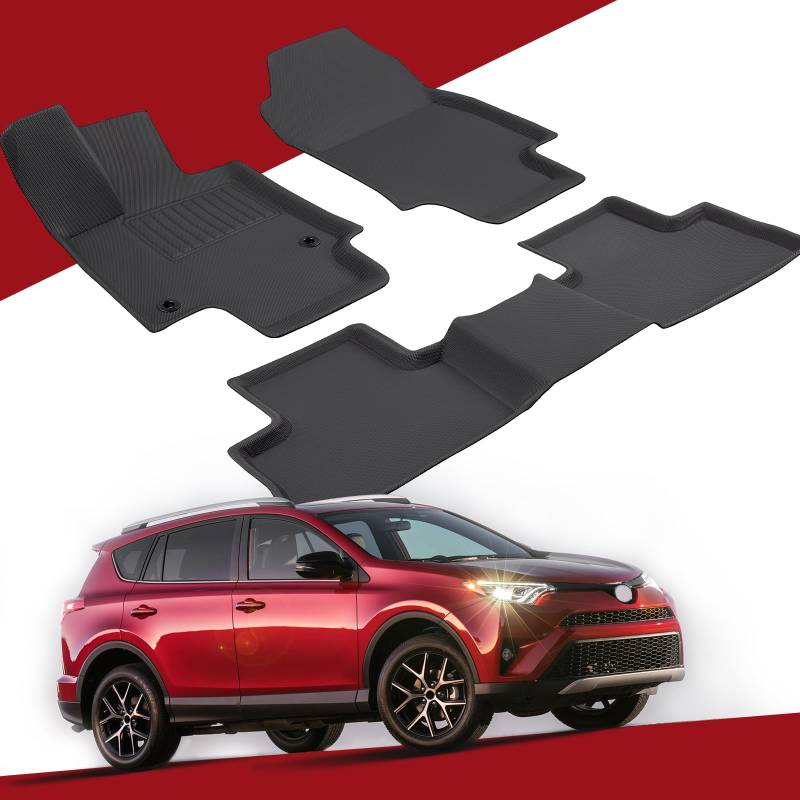 CreekT für Toyota RAV4 Fußmatten, Fußmatten für Toyota RAV4 2024 2023 2022 2021 2020 2019, Allwetter-Fußmatten-Zubehör für Toyota RAV4, 2024 Must-Have-Zubehör für Toyota RAV4 von CreekT