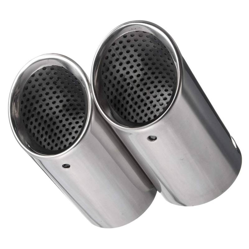 Auspuff Endrohr Edelstahl,Endschalldämpfer Endrohr 1 Paar Chrom-Auto-Auspuff-Schwanz-Schalldämpfer-Rohre Tipps for Passend für VW EOS 2006-2014 Passat B6 2005-2010 CC 2008-2012 for 2005-2010 von Crepundia
