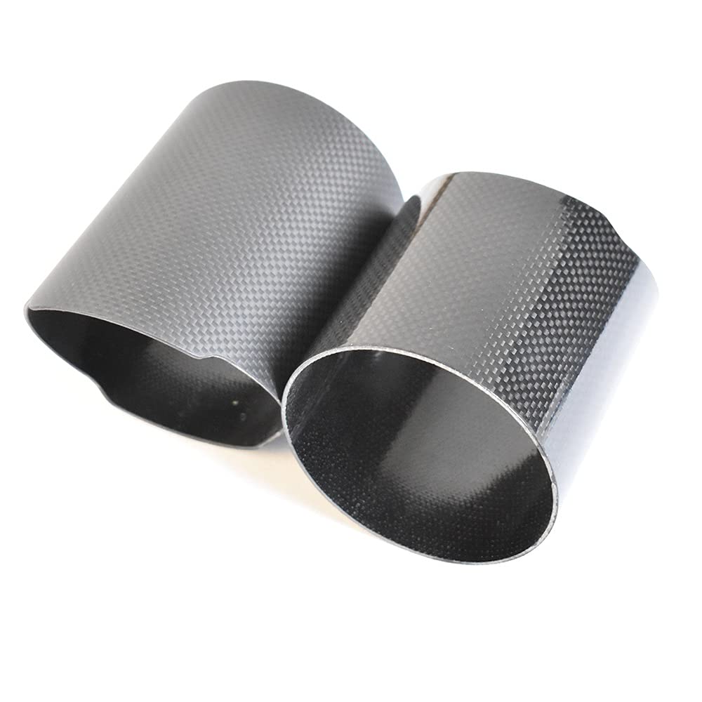 Auspuff Endrohr Edelstahl,Endschalldämpfer Endrohr 1 stück Auto universal case matt glänzend auspuffspitzengehäuse geradeter kante kohlefaserauspuffschalldämpfer rohrtipp Abdeckung(114mm Matt) von Crepundia