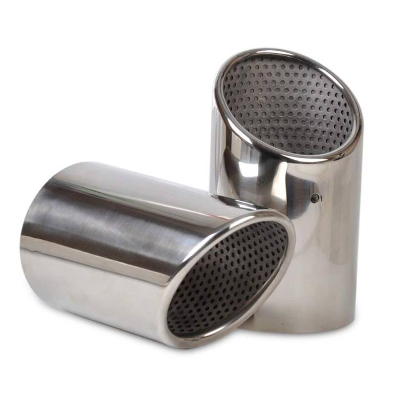 Auspuff Endrohr Edelstahl,Endschalldämpfer Endrohr 2X Edelstahl-Finisher-End-Auspuff-Schwanz-hintere Schalldämpfer-Spitzenrohr-Tailrohr for Passend für Q7 2006-2008 2009 2010 2011 2012 2013 von Crepundia