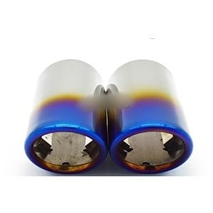 Auspuff Endrohr Edelstahl,Endschalldämpfer Endrohr Autoauspuff-TIPP-Schalldämpfer-Rohrabdeckung for A4 B8 A3 A1 Q5 Autozubehör for VW Passat B7 CC(Blue) von Crepundia