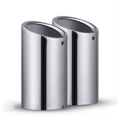 Auspuff Endrohr Edelstahl,Endschalldämpfer Endrohr Chromplattierung Edelstahl-Auto-Auspuff-Schalldämpfer-Spitzenrohre for A1 A3 A4 TT 2009-2015 / VW Passat(Silver) von Crepundia