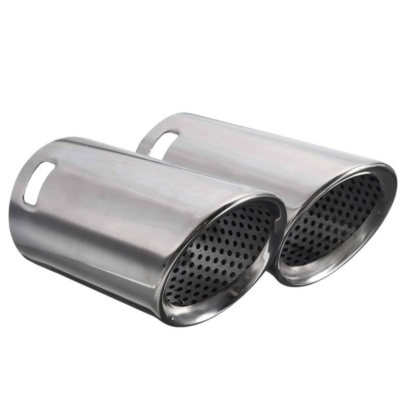 Auspuff Endrohr Edelstahl,Endschalldämpfer Endrohr Paar Chrom-Edelstahl-Auto-Auspuff-Schwanz-Schalldämpfer-Pipes-Tipps for Passend für VW EOS 2006-2014 for Passat B6 CC for Estate 20052010 von Crepundia