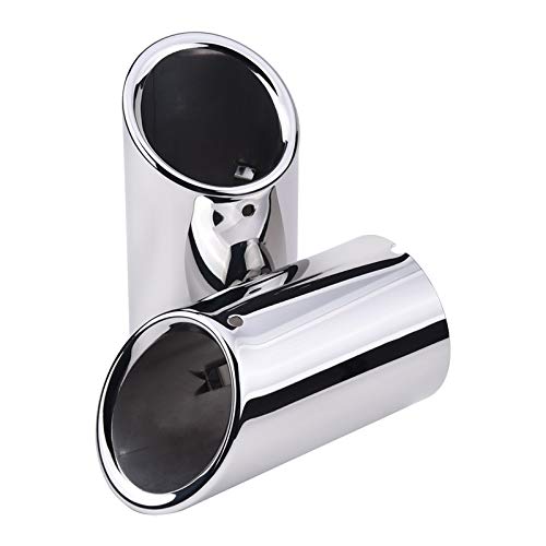 Auspuff Endrohr Edelstahl,Endschalldämpfer Endrohr Passend für A5 A4 Q5 Auto Edelstahl Auspuffspitzen Rohrauto Styling Auspuffschwänze Schalldämpfer 2 stücke von Crepundia