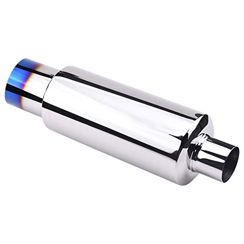 Auspuff Endrohr Edelstahl,Endschalldämpfer Endrohr Universal Fit-Schalldämpfer-Auspuffspitze Polierter Edelstahlspitze und Schalldämpfer 2.0 "Einlass zu 3" Auslassabgasrohr von Crepundia