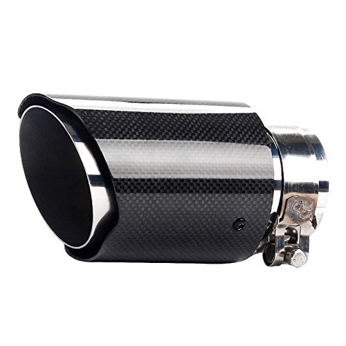 Auspuff Endrohr Edelstahl,Endschalldämpfer Endrohr Universal glänzender 3K-Kohlenstofffaser-Endrohr hinterer Abgasrohr Automatische Styling-Modifikation Schalldämpfer gerade Rand-End-Tipps(Inlet 57mm von Crepundia