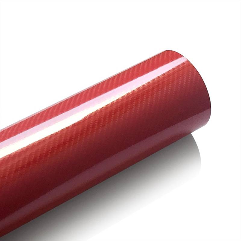Auto Schutz Carbon Folie, 40cmx200cm Kohlefaser Wrapping Vinylfilmauto Kratzer Reparatur Motorrad Tablet Aufkleber Auto Styling Zubehör(Red) von Crepundia