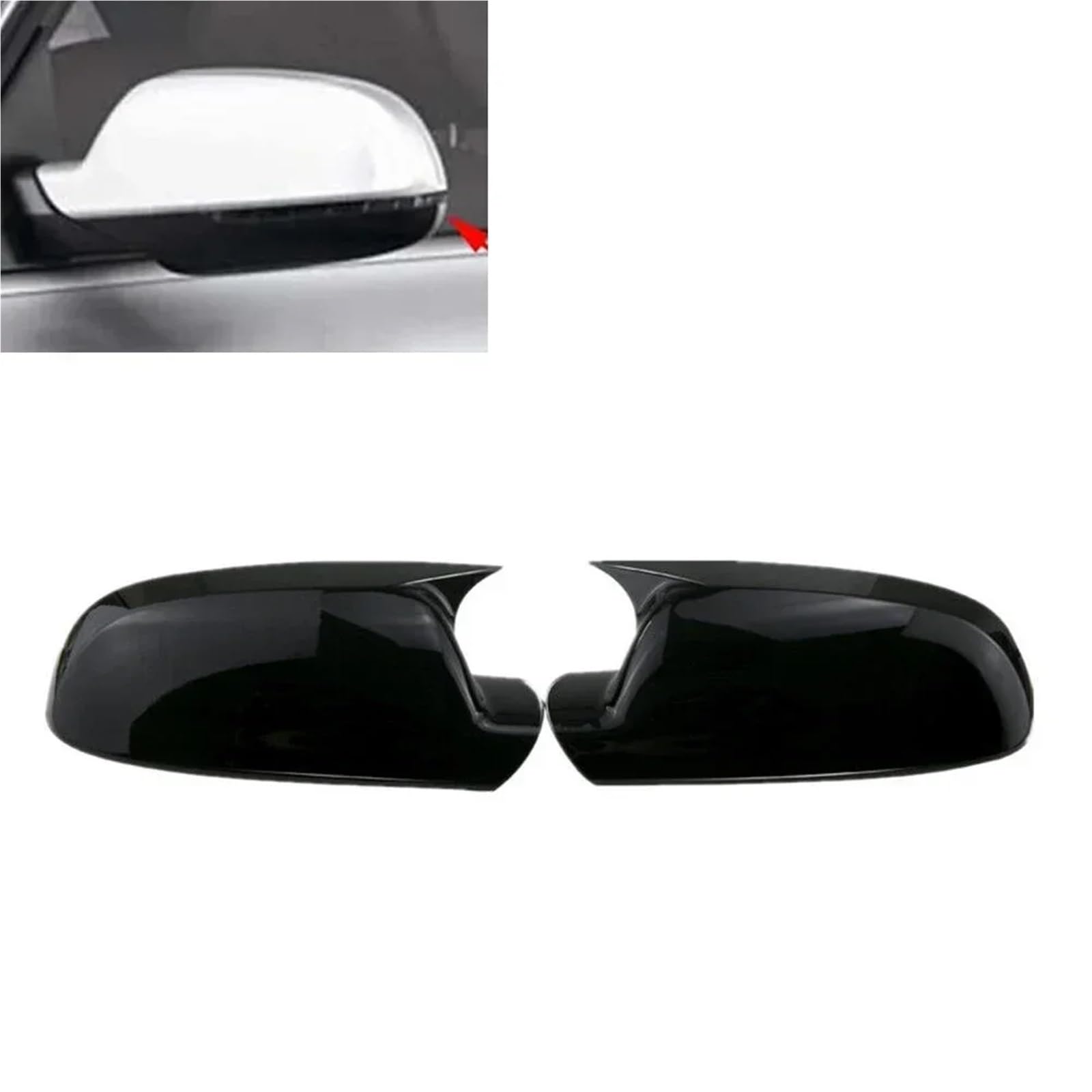 Auto Spiegelkappen,Außenspiegelkappen Passend Für Audi A3 8P A4 A5 Auto Rückspiegel Seitenspiegel Abdeckung Flügelkappe Außentür Gehäuse Schale Trim(Type B Black) von Crepundia