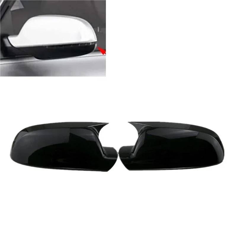 Auto Spiegelkappen,Außenspiegelkappen Passend Für Audi A3 8P A4 A5 Auto Rückspiegel Seitenspiegel Abdeckung Flügelkappe Außentür Gehäuse Schale Trim(Type B Black) von Crepundia