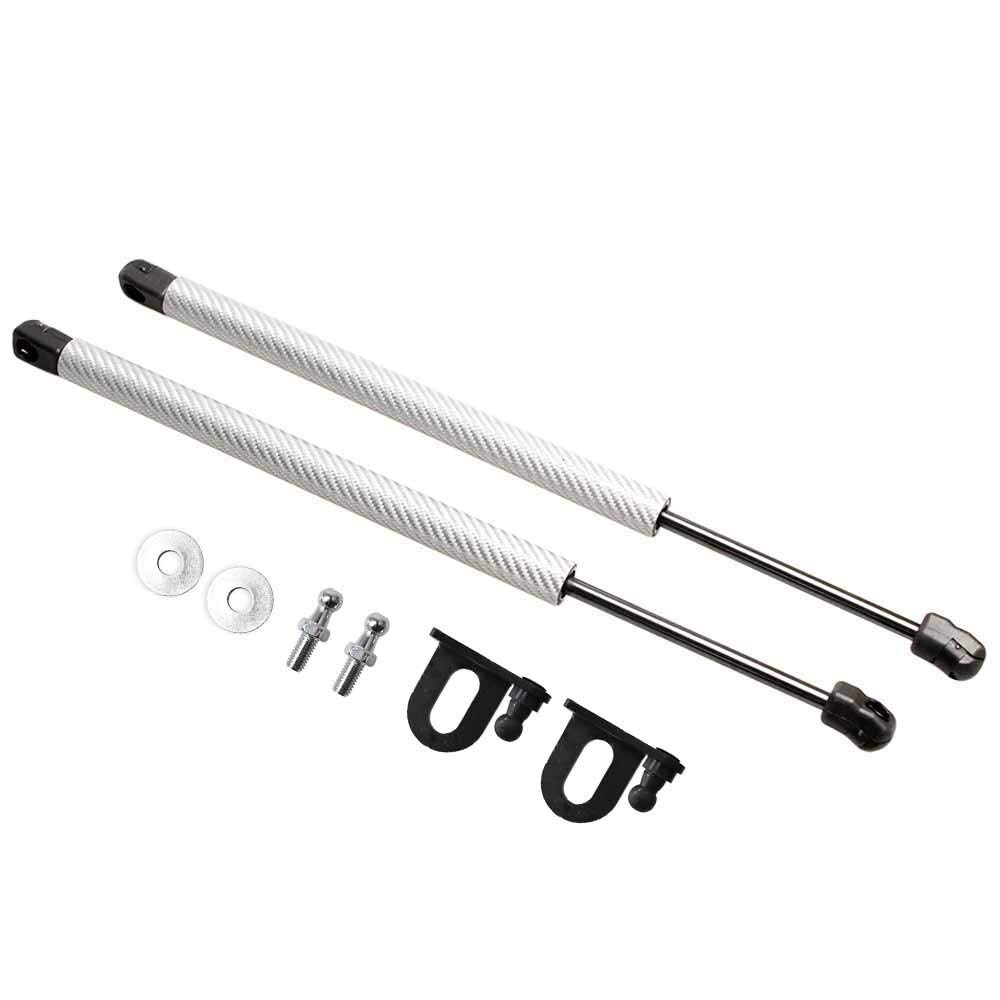 Gasfeder Motorhaube Dämpfer, Fit verwendung for Mk3 (6L) 2002-2008 Fronthaube Bonnet Modify Gas Struts Shock Dämpfer Aufzug Unterstützt Car-Styling Absorber(Silver Carbon Fiber) von Crepundia