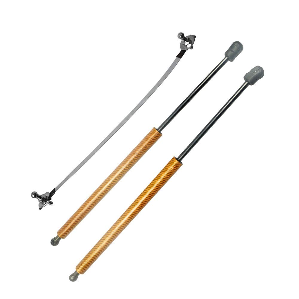 Gasfeder Motorhaube Dämpfer, Stoßdämpfer for Peugeot 208 MK1 Fronthaube Bonnet Modify Gas Struts Gas Struts Carbon Fiber Lift(Orange Carbon Fiber) von Crepundia