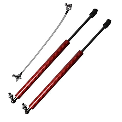Gasfeder Motorhaube Dämpfer, Stoßdämpfer for Peugeot 208 MK1 Fronthaube Bonnet Modify Gas Struts Gas Struts Carbon Fiber Lift(Red Carbon Fiber) von Crepundia
