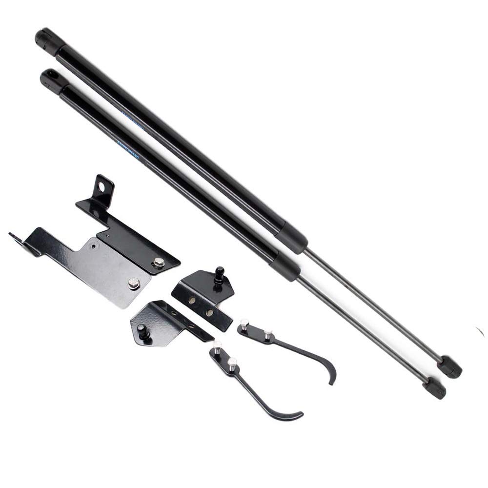 Gasfeder Motorhaube Dämpfer, for Jeep Wrangler (JK) 2X Fronthaube Bonnet Modify Carbon Fiber Gas Struts Lift Shock Dämpfer(Normal Black) von Crepundia