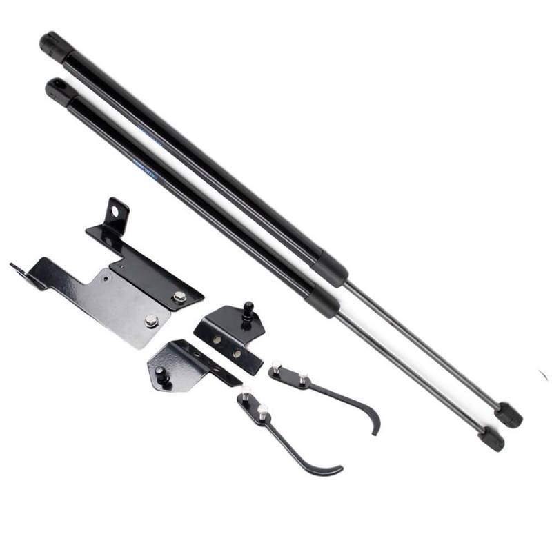 Gasfeder Motorhaube Dämpfer, for Jeep Wrangler (JK) 2X Fronthaube Bonnet Modify Carbon Fiber Gas Struts Lift Shock Dämpfer(Normal Black) von Crepundia