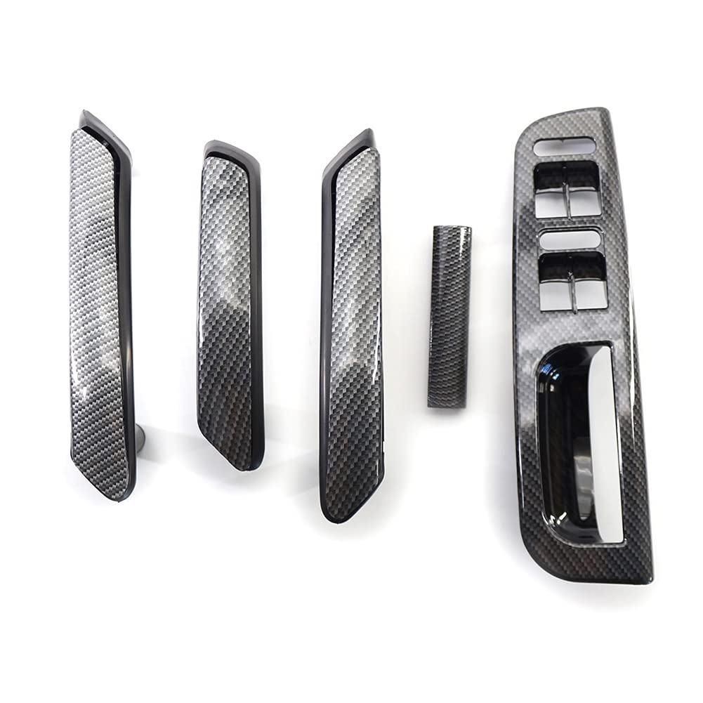 Innentürgriff Auto,Links Rechts Autofahrer-Türfenster-Schalter Lünette + Innentür-Zuggriffe Set Fit-Verwendung fit verwenden für VW Passat B5 1998-2005 4- Tür LHD Kohlefaser Textur. Innentürgriff Auto,Links Rechts Autofahrer-Türfenster-Schalter Lünette + Innentür-Zuggriffe Set Fit-Verwendung fit verwenden für VW Passat B5 1998-2005 4- Tür LHD Kohlefaser Textur. von Crepundia