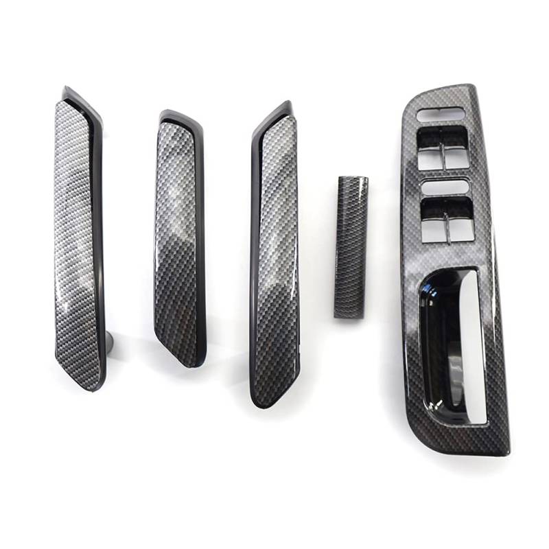 Innentürgriff Auto,Links Rechts Autofahrer-Türfenster-Schalter Lünette + Innentür-Zuggriffe Set Fit-Verwendung fit verwenden für VW Passat B5 1998-2005 4- Tür LHD Kohlefaser Textur. von Crepundia