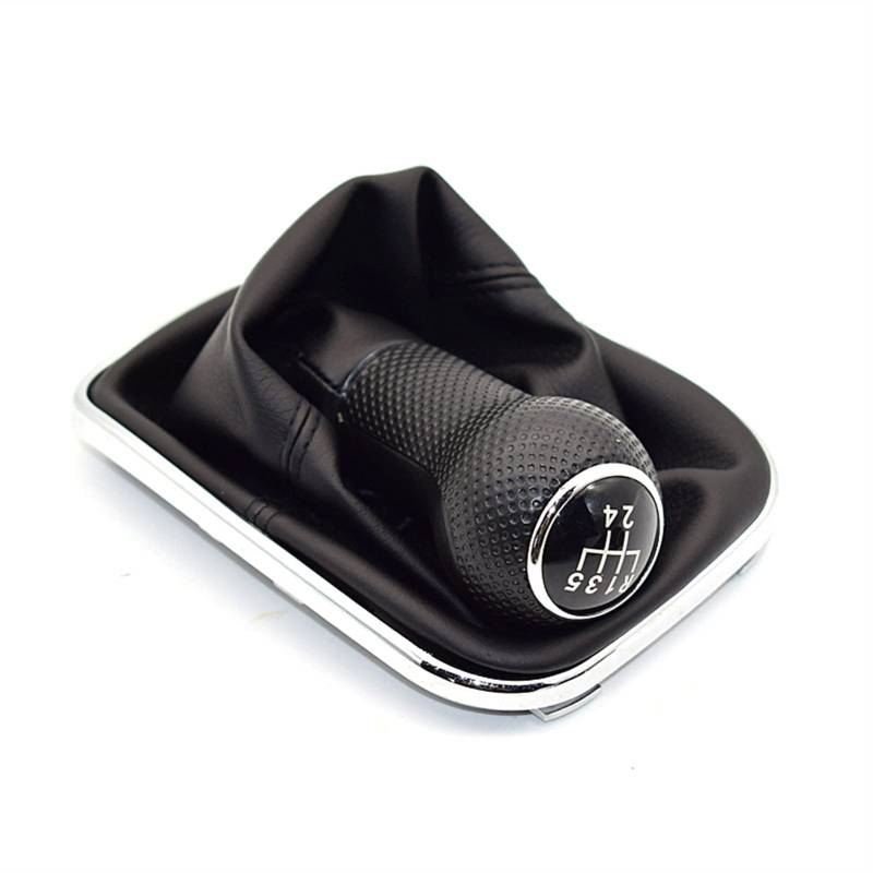 Leder Schaltknauf mit Naht,Naht Schaltknauf Rahmen 5/6 Geschwindigkeit 12mm Getriebe Umschaltknopf Hebelschalter Gamer-Boot Passend Für Volkswagen VW Golf 4. IV MK4 GTI R32 Bora Jetta 1999-2004.(5 Spe von Crepundia