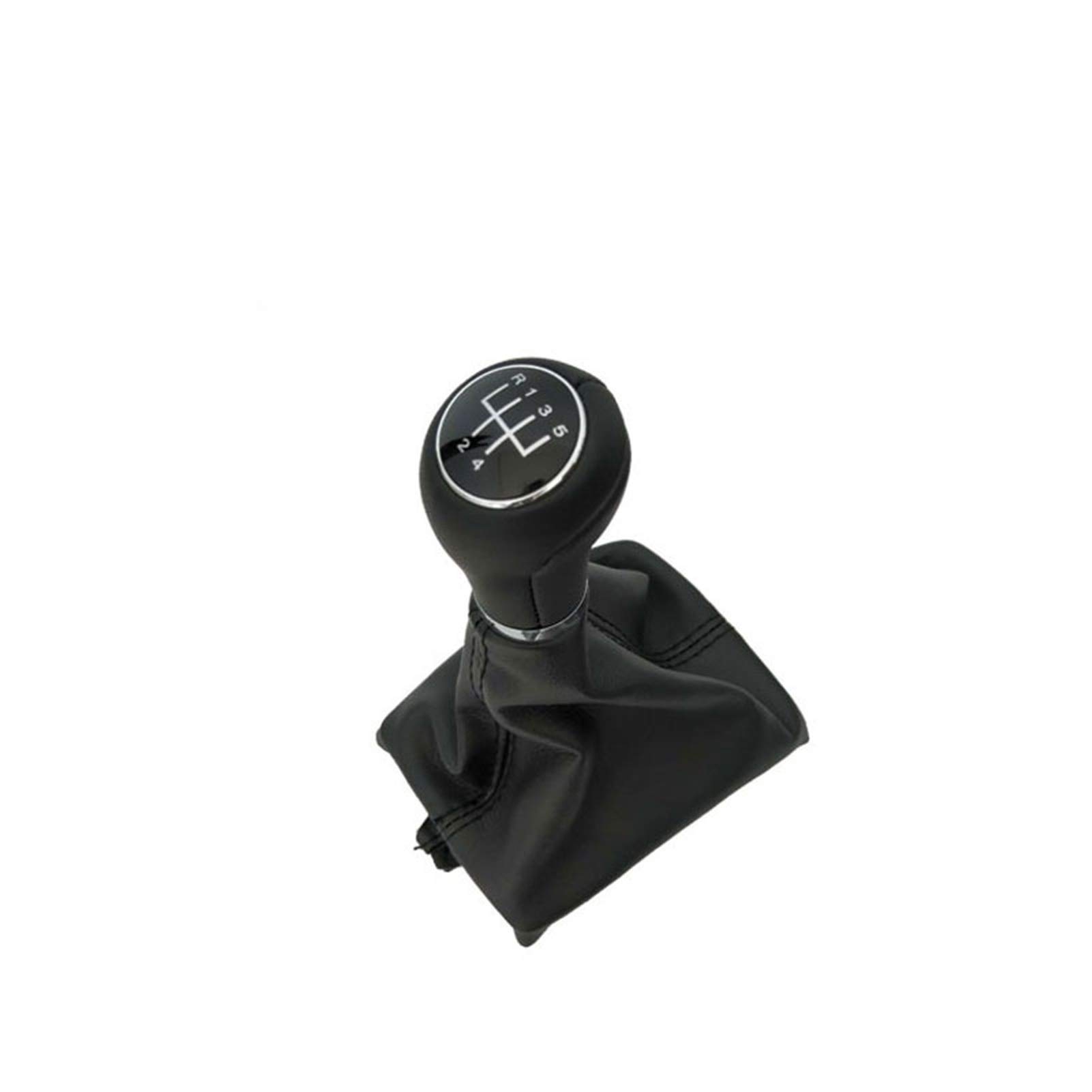 Leder Schaltknauf mit Naht,Naht Schaltknauf Rahmen 5/6 Geschwindigkeits-Auto-Umschaltgetriebeknopf Mit Lederknopf Passend Für A6 C6 (2004-2012) A4 S4 B8 8K A5 8T 8F Q5 8R 2007-2015(5 Speed) von Crepundia