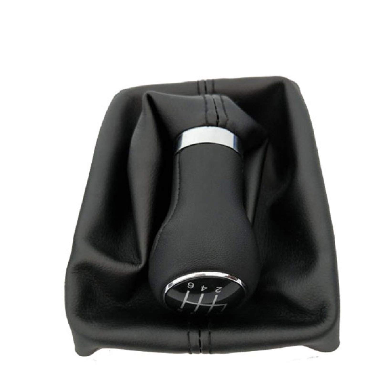Leder Schaltknauf mit Naht,Naht Schaltknauf Rahmen 5/6 Geschwindigkeits-Auto-Umschaltgetriebeknopf Mit Lederknopf Passend Für A6 C6 (2004-2012) A4 S4 B8 8K A5 8T 8F Q5 8R 2007-2015(6 Speed) von Crepundia