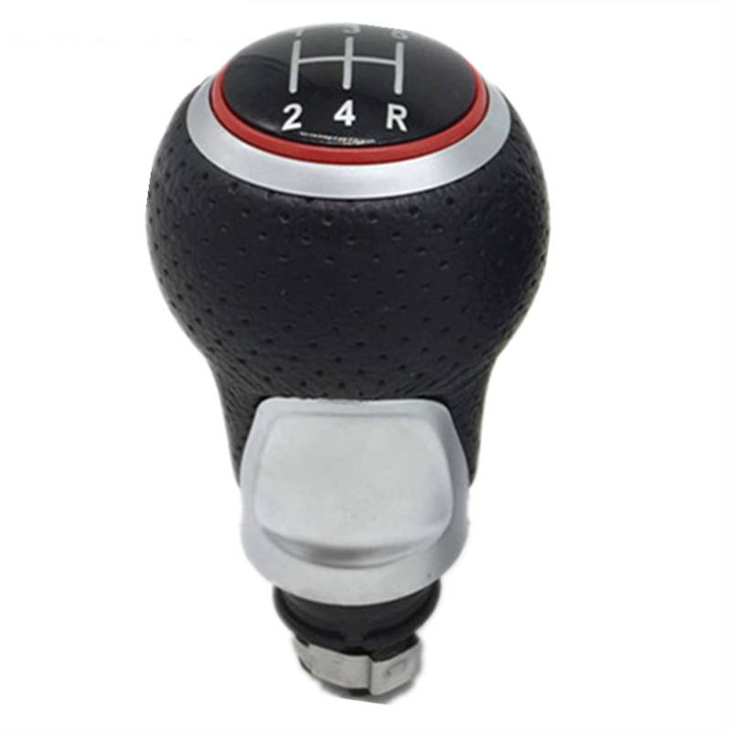 Leder Schaltknauf mit Naht,Naht Schaltknauf Rahmen 5/6 Geschwindigkeitsleder Auto Styling Gang Umschaltknopf Stick Cover Passend Für VW Golf MK5 MK6 Golf 5 6 A6 Kaninchen Jetta MK6 2009-2014(12345R Re von Crepundia
