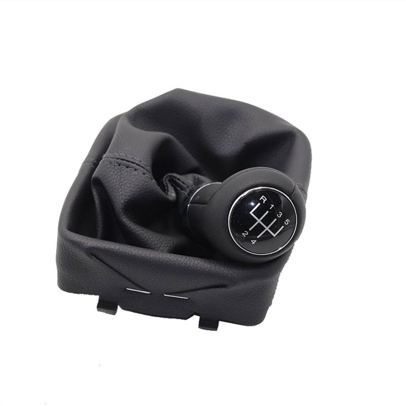 Leder Schaltknauf mit Naht,Naht Schaltknauf Rahmen 5 Geschwindigkeitsauto-Gang-Umschaltknopf Mit Gaitor-Boot-Abdeckung Passend Für VW. Polo 9N 9N2 2002-2009 GAITOR Shift Boot Gamer/Frame/Chrome(Ty von Crepundia