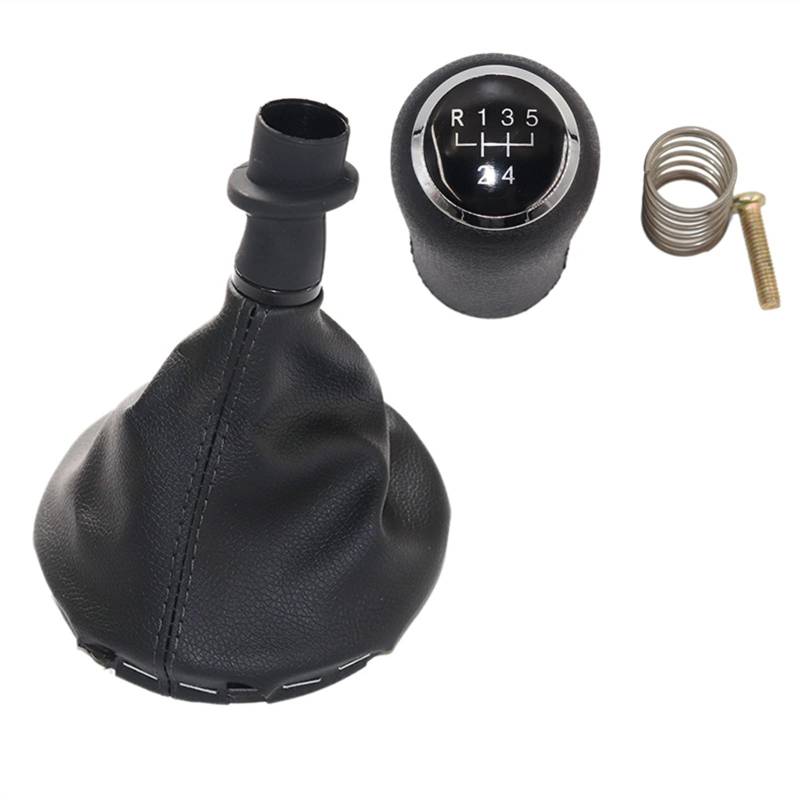 Leder Schaltknauf mit Naht,Naht Schaltknauf Rahmen Auto-Gang-Umschaltknopf 5/6 Geschwindigkeitsgetriebehebel-Stick-Gaiter-Boot-Abdeckung Passend Für VW. Transporter. T5 T5.1 T6 2003 2005-2015(5 Speed von Crepundia