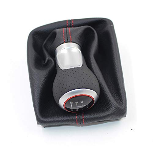 Leder Schaltknauf mit Naht,Naht Schaltknauf Rahmen Passend Für A4 S4 B8 8K A5 8T Q5 8R S LINE 07-15 Schaltknöpfe 5 Getriebe 6 Geschwindigkeit Leder Rote Linie Gang Umschaltknopf Chrome Roter Ring(Chro Leder Schaltknauf mit Naht,Naht Schaltknauf Rahmen Passend Für A4 S4 B8 8K A5 8T Q5 8R S LINE 07-15 Schaltknöpfe 5 Getriebe 6 Geschwindigkeit Leder Rote Linie Gang Umschaltknopf Chrome Roter Ring(Chro von Crepundia
