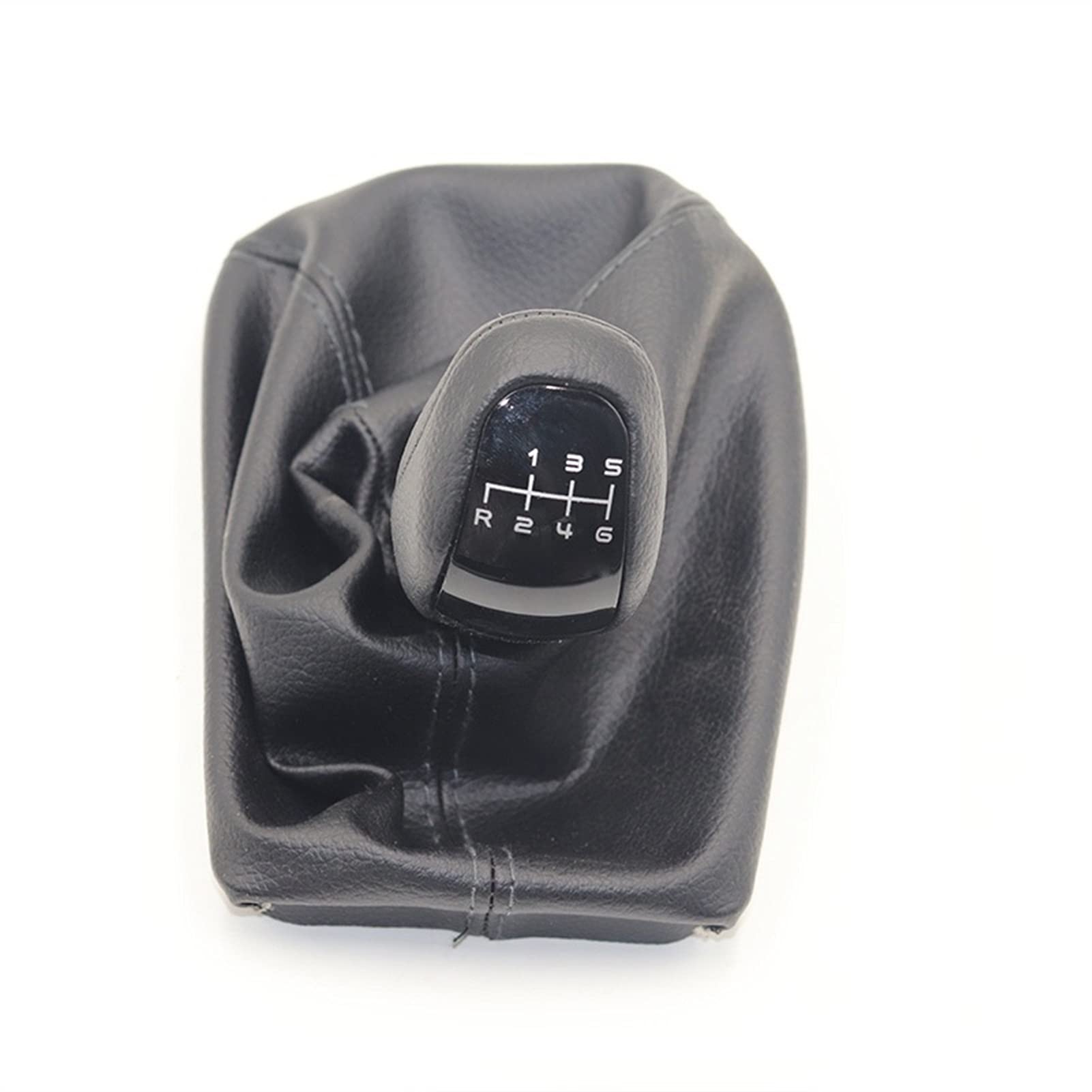 Leder Schaltknauf mit Naht,Naht Schaltknauf Rahmen Passend Für Auto 6 Geschwindigkeitsgetriebe Umschaltstufe Knopf Mit Lederstiefel(6 Speed AVANTGARDE) von Crepundia