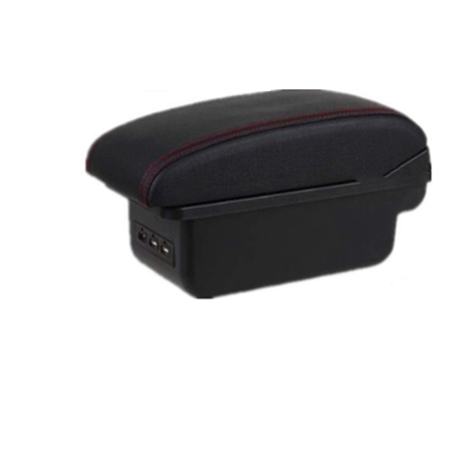 Mittelkonsole Armlehne Staufach, Passend Passend für Clio 4 Armlehnenbox Passend für Renault Clio 4 Captur. Armlehnenbox, zentrale Speicherinhaltsbox mit USB-Schnittstelle(B black red line) von Crepundia