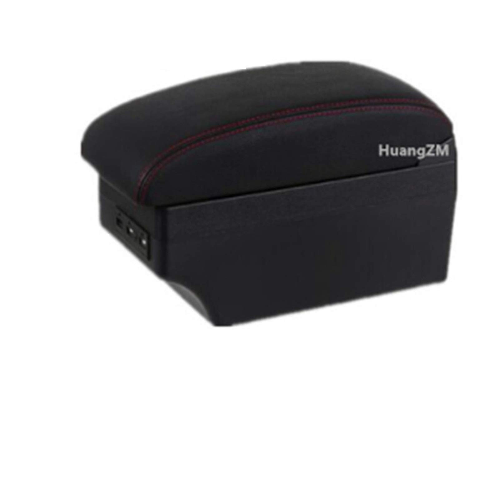 Mittelkonsole Armlehne Staufach, Passend Passend für Clio 4 Armlehnenbox Passend für Renault Clio 4 Captur. Armlehnenbox, zentrale Speicherinhaltsbox mit USB-Schnittstelle(C black red line) von Crepundia
