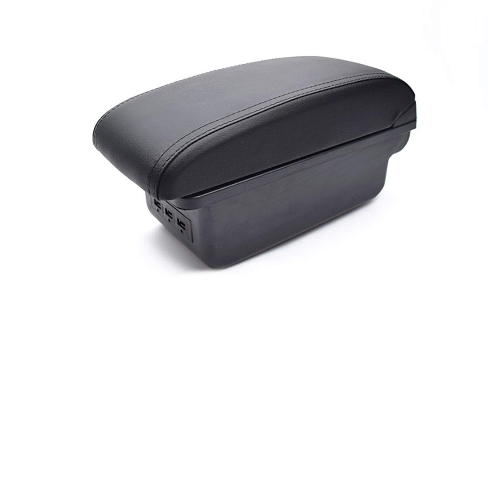Mittelkonsole Armlehne Staufach, Passend Passend für Dacia Renault Sandero Armlehne Innenausstattung Mittelkonsole Armlehne Aufbewahrungsbox Zubehör Auto-Styling-Teile(D Black thread) von Crepundia