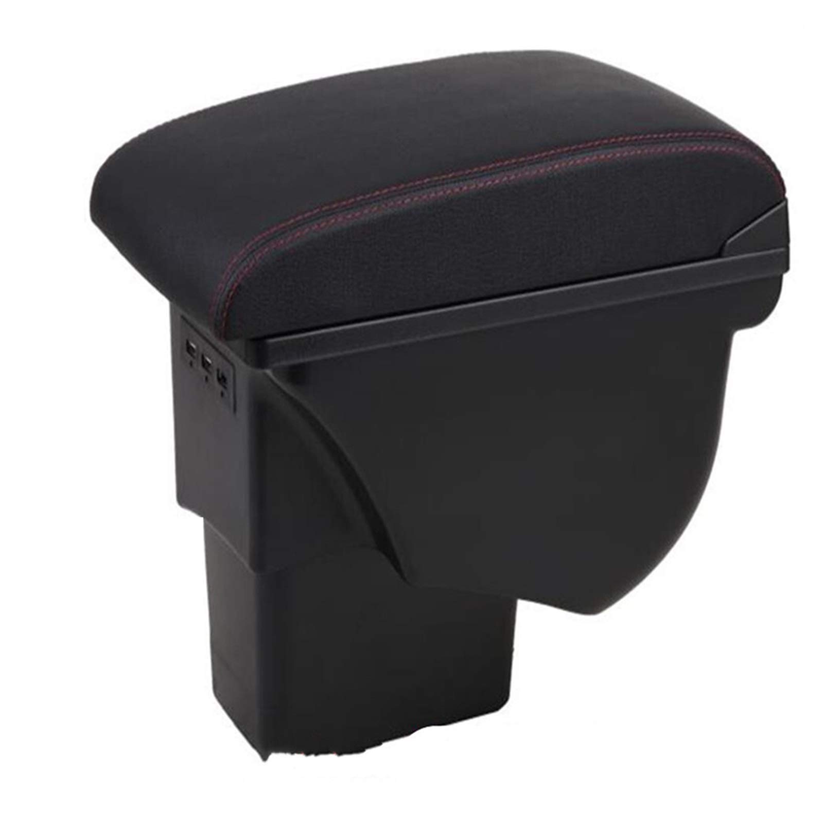 Mittelkonsole Armlehne Staufach, Passend Passend für Kia Armlehnenbox Leder Auto-Innenausstattung Teile Mittelkonsole Armlehnenbox Auto Armlehnen Aufbewahrung(Red line with usb) von Crepundia