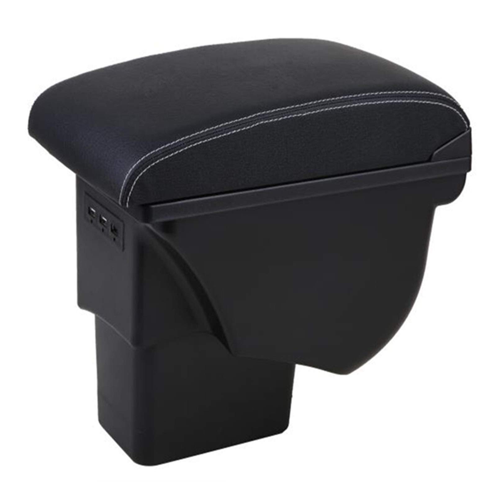 Mittelkonsole Armlehne Staufach, Passend Passend für Kia Armlehnenbox Leder Auto-Innenausstattung Teile Mittelkonsole Armlehnenbox Auto Armlehnen Aufbewahrung(White line usb) von Crepundia