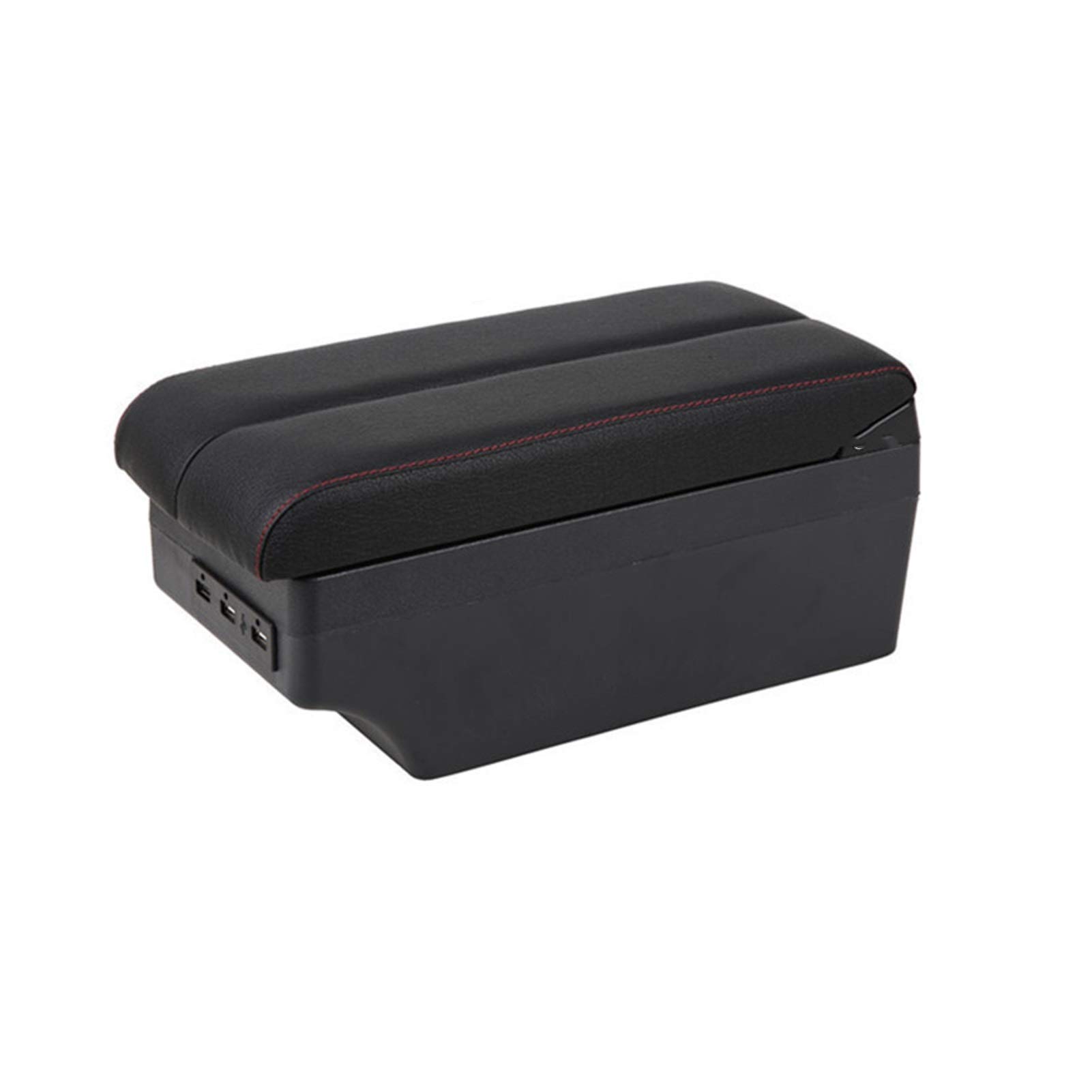 Mittelkonsole Armlehne Staufach, Passend Passend für Peugeot 107 Armlehne Innenteile Spezielle Nachrüstteile Auto Armlehne Center Storage Box mit USB(B3 style red line) von Crepundia