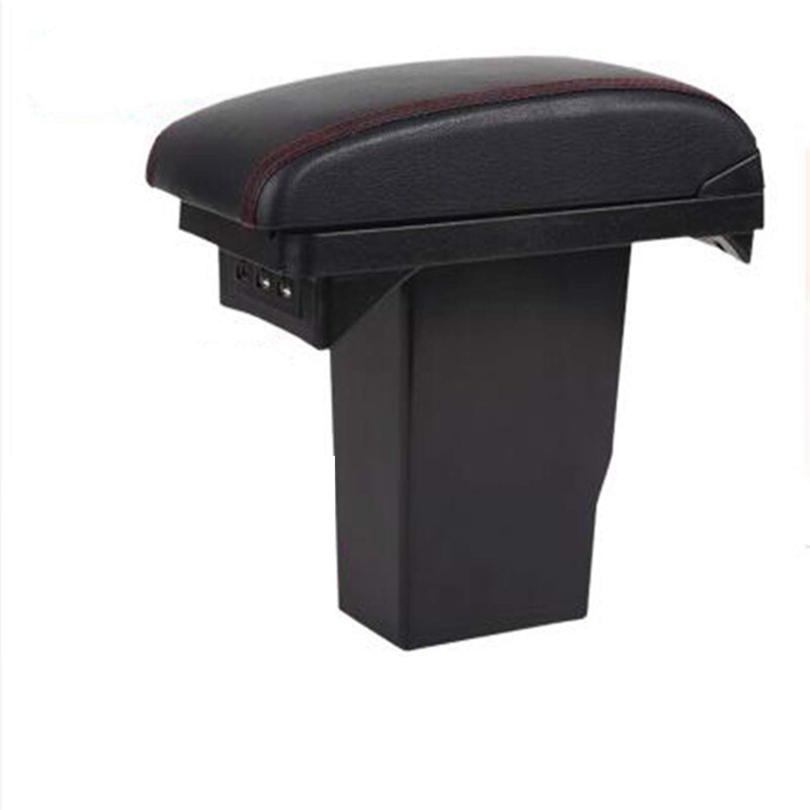 Mittelkonsole Armlehne Staufach, Passend Passend für Peugeot 2008 Armlehnenbox + 3USB Schwarzes Leder Center Neue Aufbewahrungsbox Modifikation(Red line with usb) von Crepundia