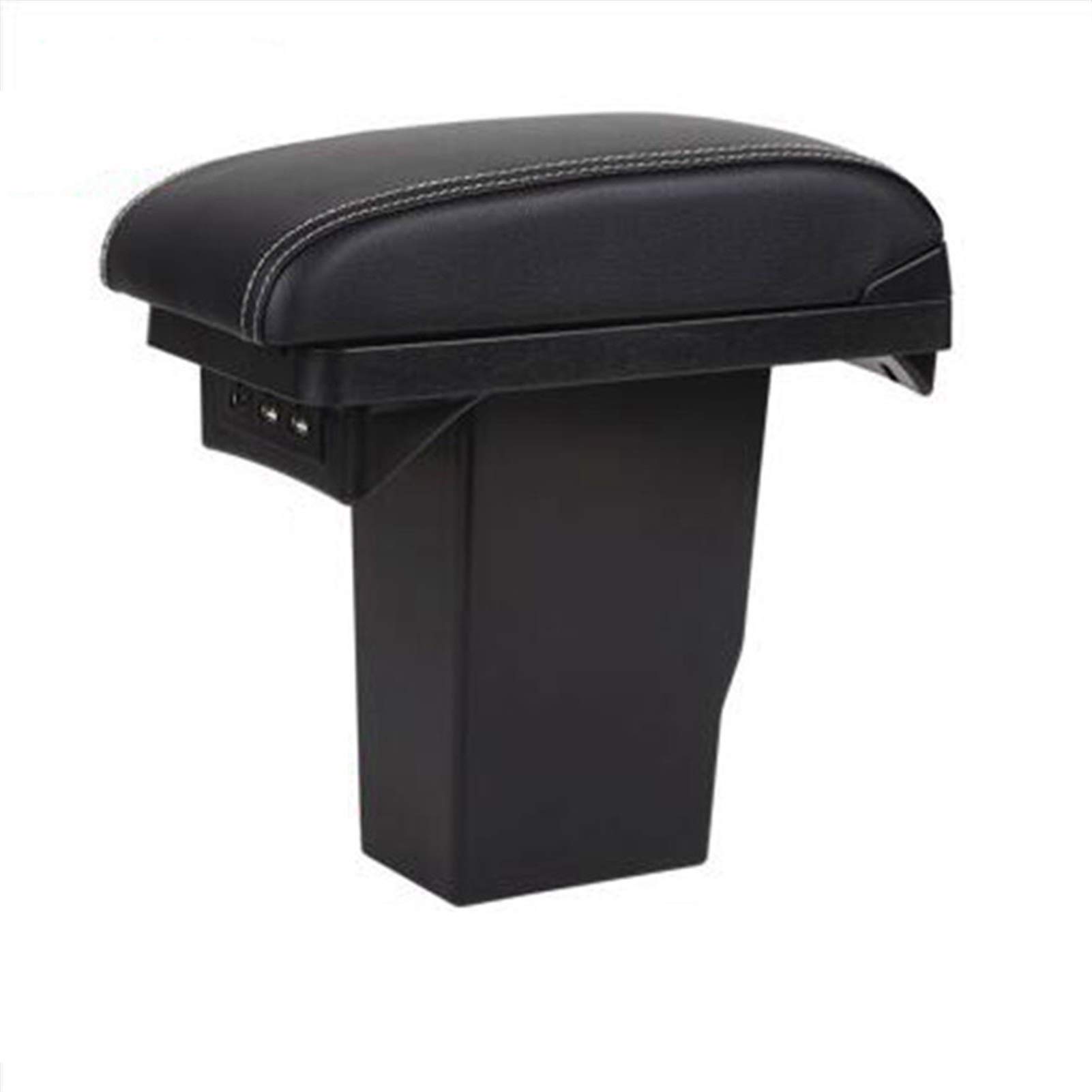 Mittelkonsole Armlehne Staufach, Passend Passend für Peugeot 2008 Armlehnenbox + 3USB Schwarzes Leder Center Neue Aufbewahrungsbox Modifikation(White line with usb) von Crepundia