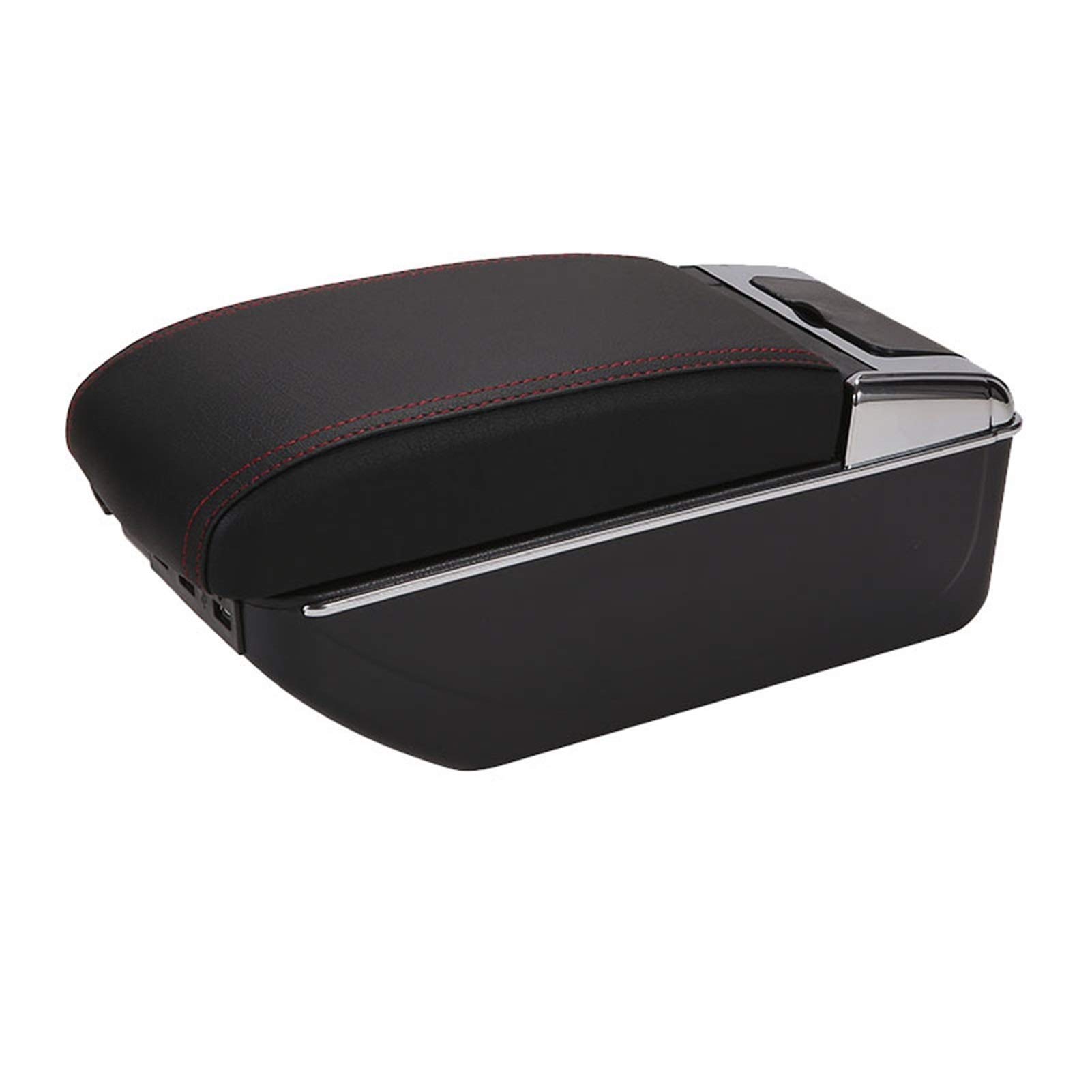 Mittelkonsole Armlehne Staufach, Passend Passend für Peugeot Partner Tepee, Armlehnen-Aufbewahrungsbox, Autozubehör, Ladefunktion.(A1 Black red 7USB) von Crepundia