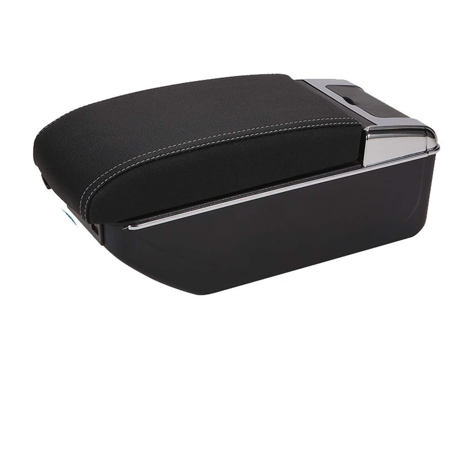 Mittelkonsole Armlehne Staufach, Passend Passend für Peugeot Partner Tepee, Armlehnen-Aufbewahrungsbox, Autozubehör, Ladefunktion.(A3 Black white 7USB) von Crepundia