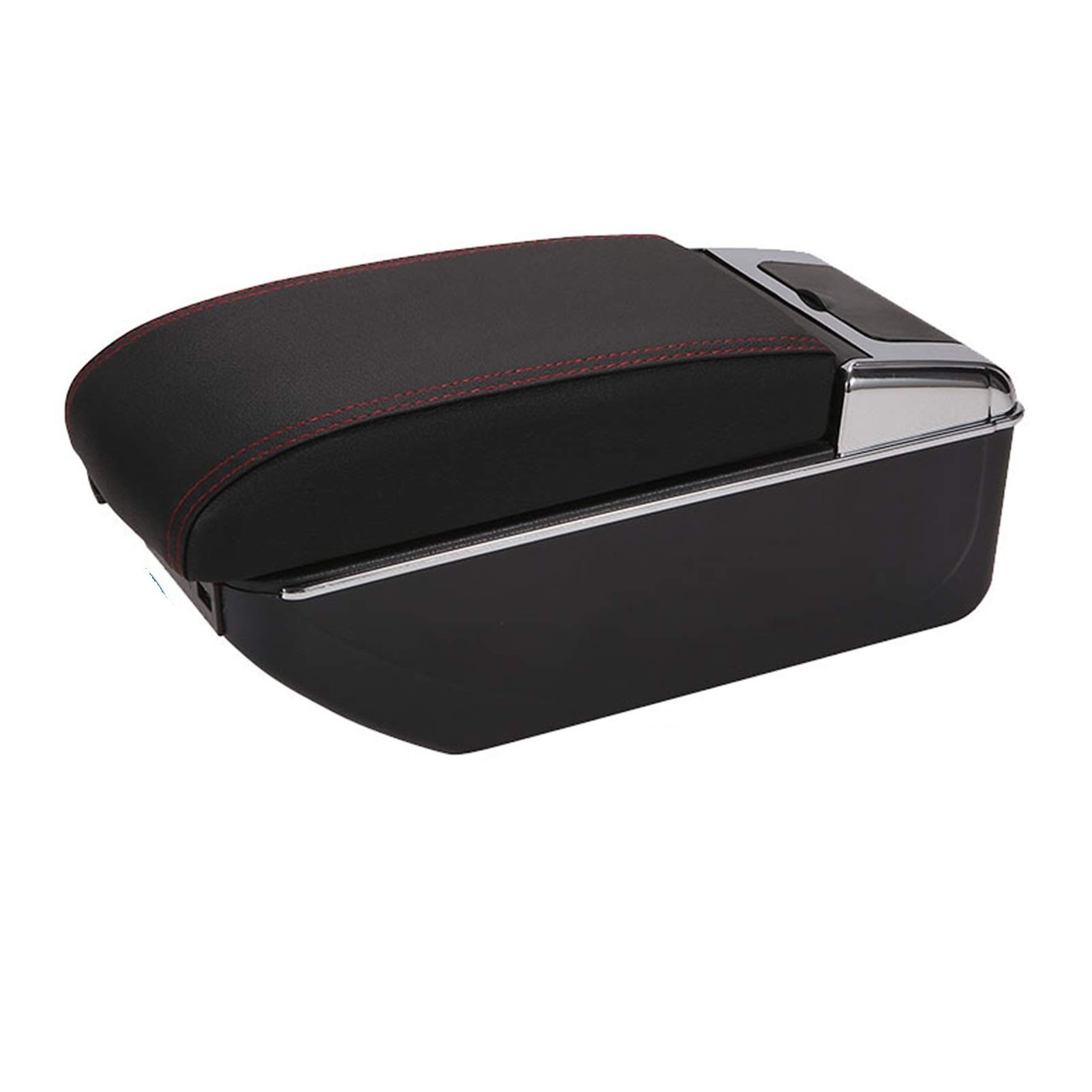 Mittelkonsole Armlehne Staufach, Passend Passend für Peugeot Partner Tepee, Armlehnen-Aufbewahrungsbox, Autozubehör, Ladefunktion.(B1 Black red 7USB) von Crepundia