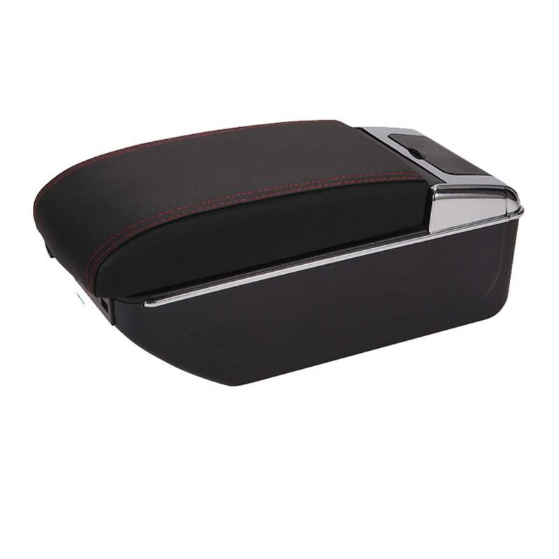 Mittelkonsole Armlehne Staufach, Passend Passend für Peugeot Partner Tepee, Armlehnen-Aufbewahrungsbox, Autozubehör, Ladefunktion.(B1 Black red 7USB) von Crepundia