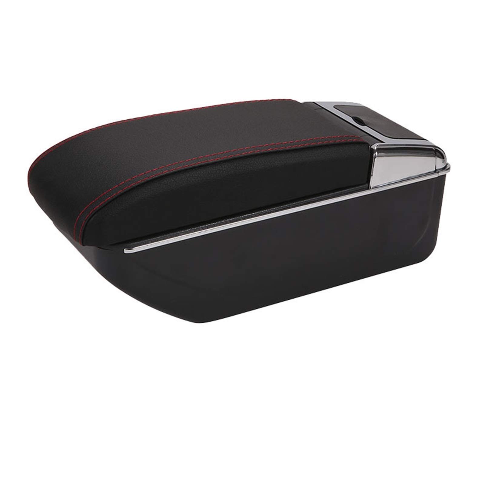 Mittelkonsole Armlehne Staufach, Passend Passend für Peugeot Partner Tepee, Armlehnen-Aufbewahrungsbox, Autozubehör, Ladefunktion.(D0 Black red No USB) von Crepundia