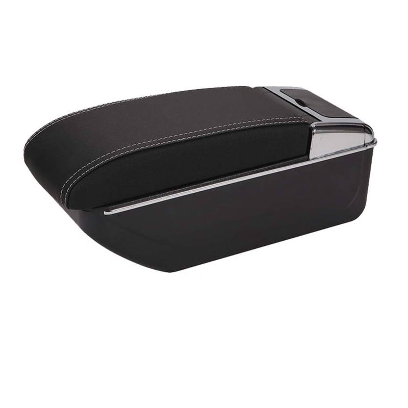Mittelkonsole Armlehne Staufach, Passend Passend für Peugeot Partner Tepee, Armlehnen-Aufbewahrungsbox, Autozubehör, Ladefunktion.(D3 Black white NoUSB) von Crepundia