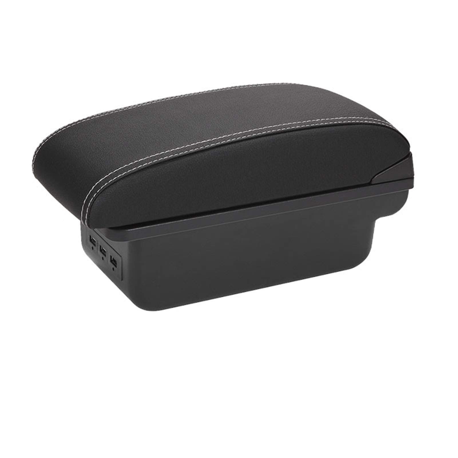 Mittelkonsole Armlehne Staufach, Passend Passend für Renault Armlehne Passend für Renault Duster Auto Armlehne Box Center Storage Box Auto Zubehör Innen(B3 Black white 3USB) von Crepundia