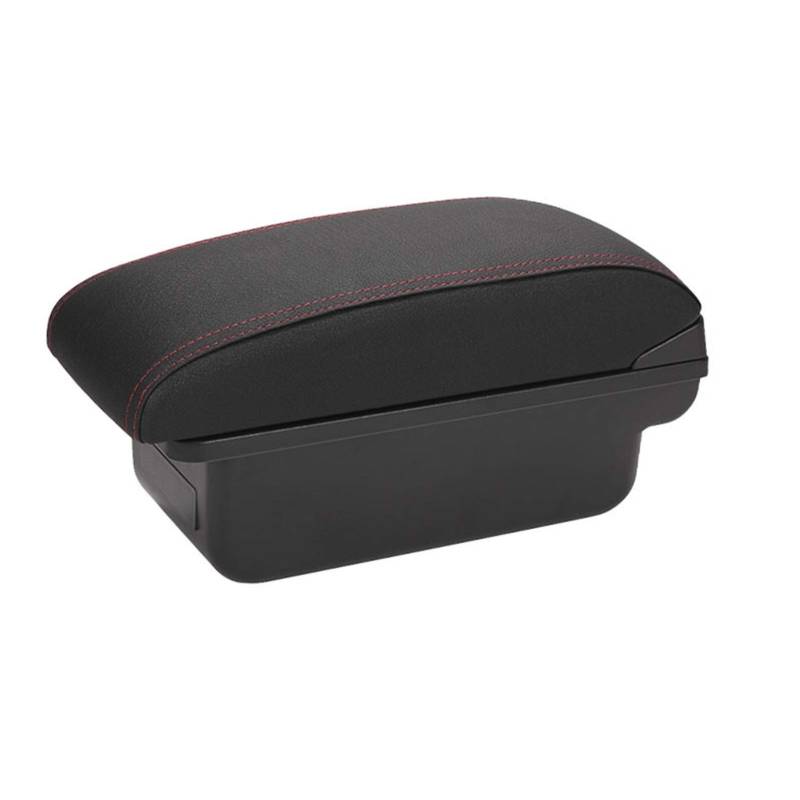 Mittelkonsole Armlehne Staufach, Passend Passend für Renault Armlehne Passend für Renault Duster Auto Armlehne Box Center Storage Box Auto Zubehör Innen(C1 Black red NO USB) von Crepundia