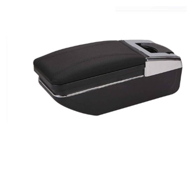 Mittelkonsole Armlehne Staufach, Passend Passend für Renault Clio 4 Captur Armlehne. Passend für Renault Captur Armlehnenbox Zubehör Aufbewahrungsbox mit Getränkehalter Aschenbecher mit USB(A black bl von Crepundia