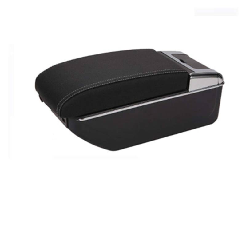 Mittelkonsole Armlehne Staufach, Passend Passend für Renault Clio 4 Captur Armlehne. Passend für Renault Captur Armlehnenbox Zubehör Aufbewahrungsbox mit Getränkehalter Aschenbecher mit USB(D Black wh von Crepundia