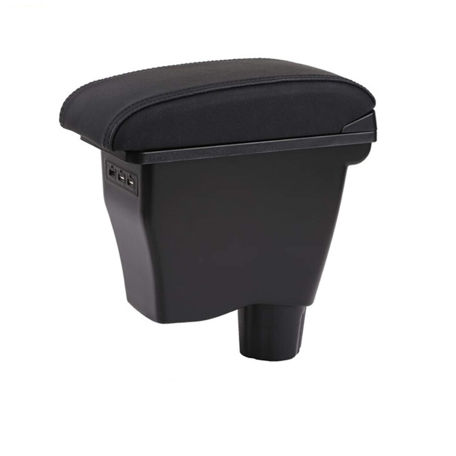 Mittelkonsole Armlehne Staufach, Passend Passend für die Armlehnenbox des Smart Fortwo. Universelle Modifikation der Mittelkonsole im Auto, doppelt erhöht, mit USB, keine Montage(Black black line) von Crepundia